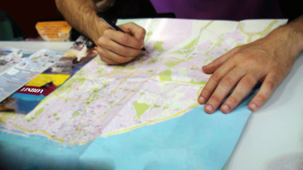 Map planning session with cycle route notes for Skien