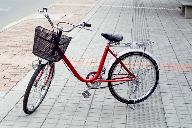 Urban bicycle with fenders and lights ready for city riding